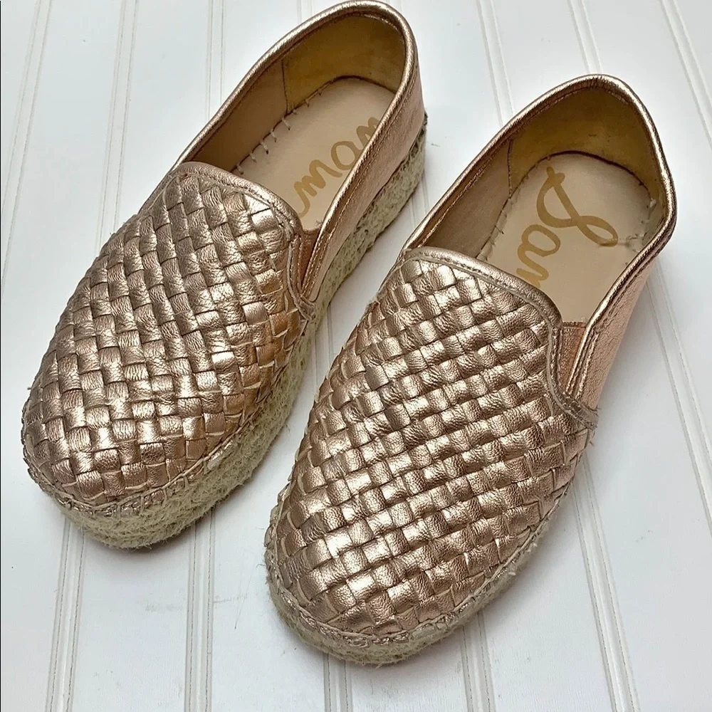 Sam Edelman Catherine rose gold platform espadrille 6.5W